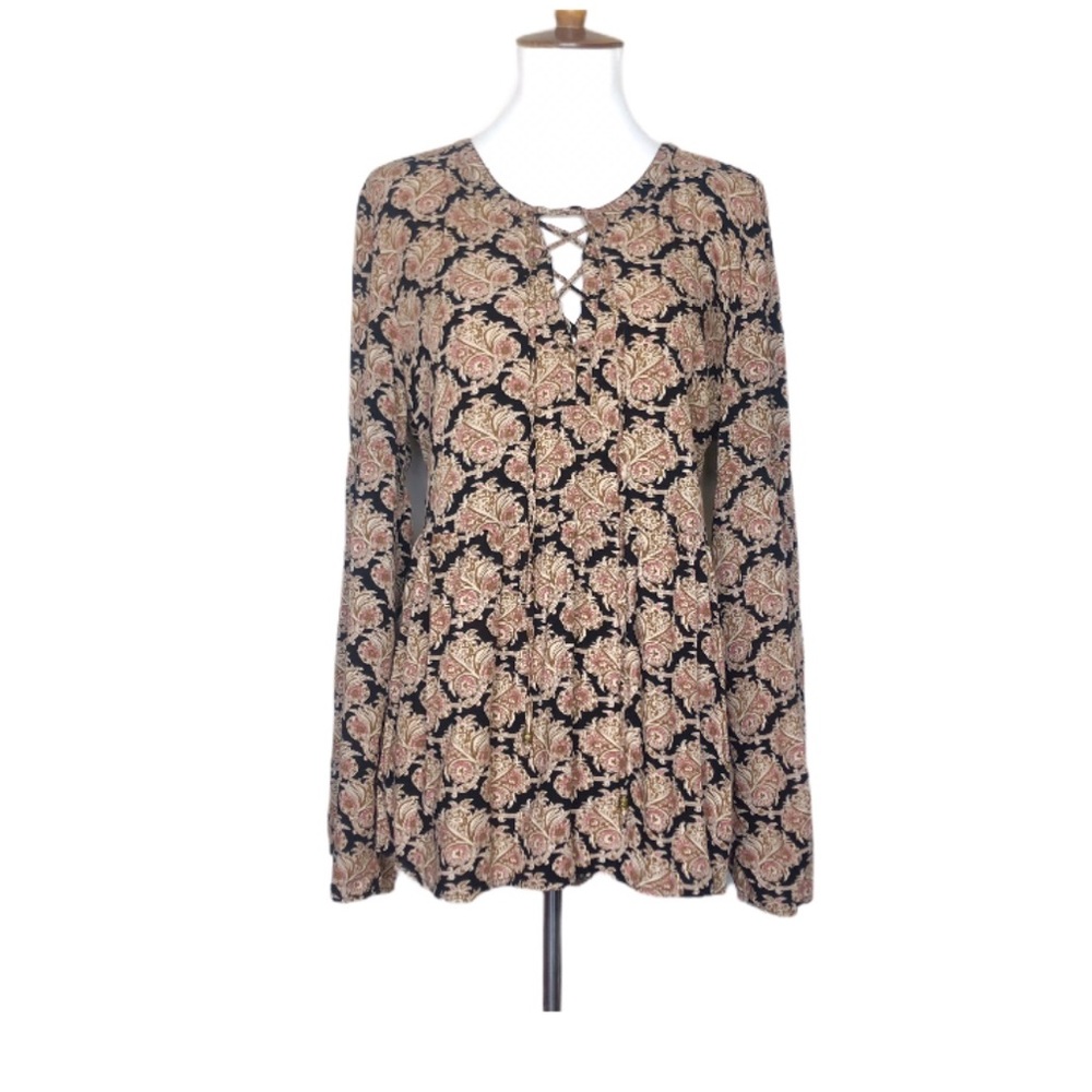 Daniel Rainn Paisley Cottagecore Babydoll Blouse - Picture 1 of 12